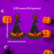 Load image into Gallery viewer, Halloween Witch Hat Handmade Beaded Earrings

