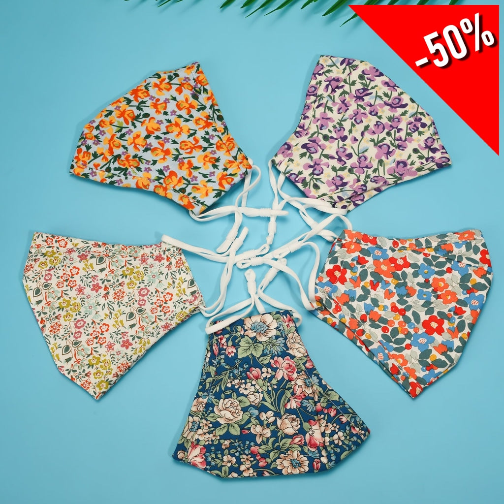 [New] Spring 2021 Color Floral Cotton Cover For Adults - 5 Pcs Set